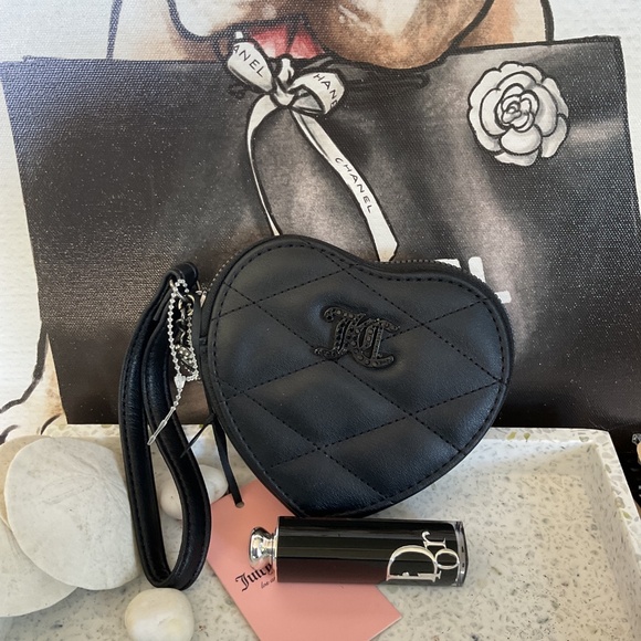 BUNDLE JUICY Couture Black Quilted Wristlet Bag & DIOR Lipstick Addict Red 872 - Picture 12 of 12